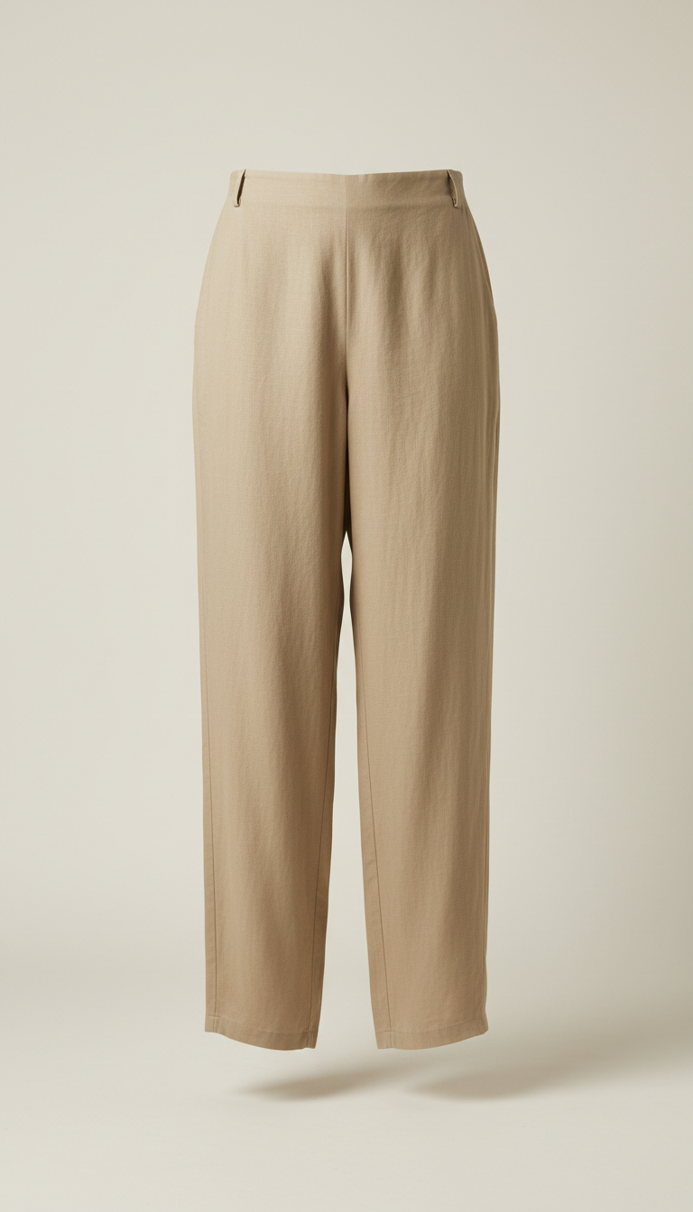 Sand linen relaxed trousers