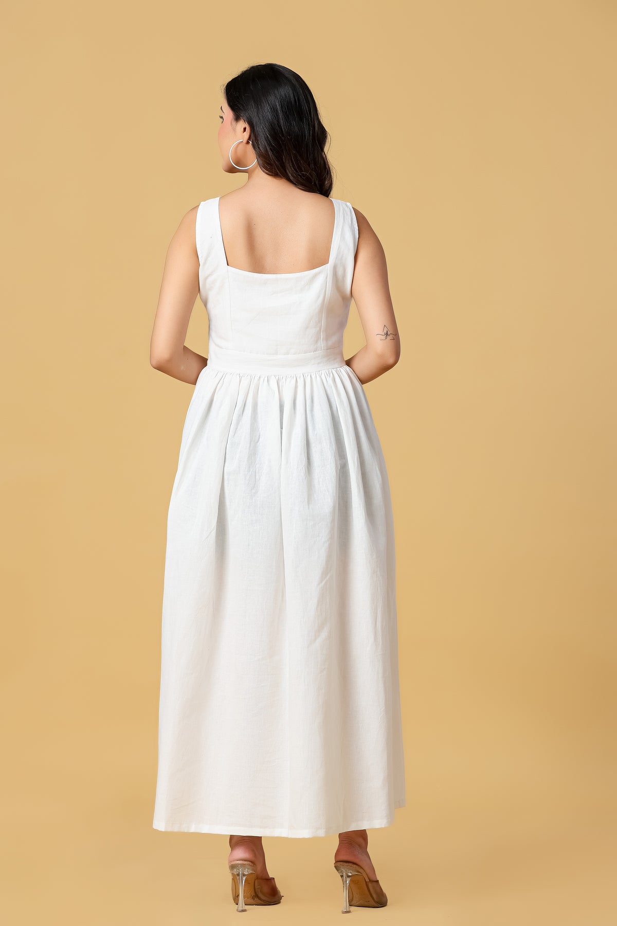 The Elara Square-Neck Maxi Dress