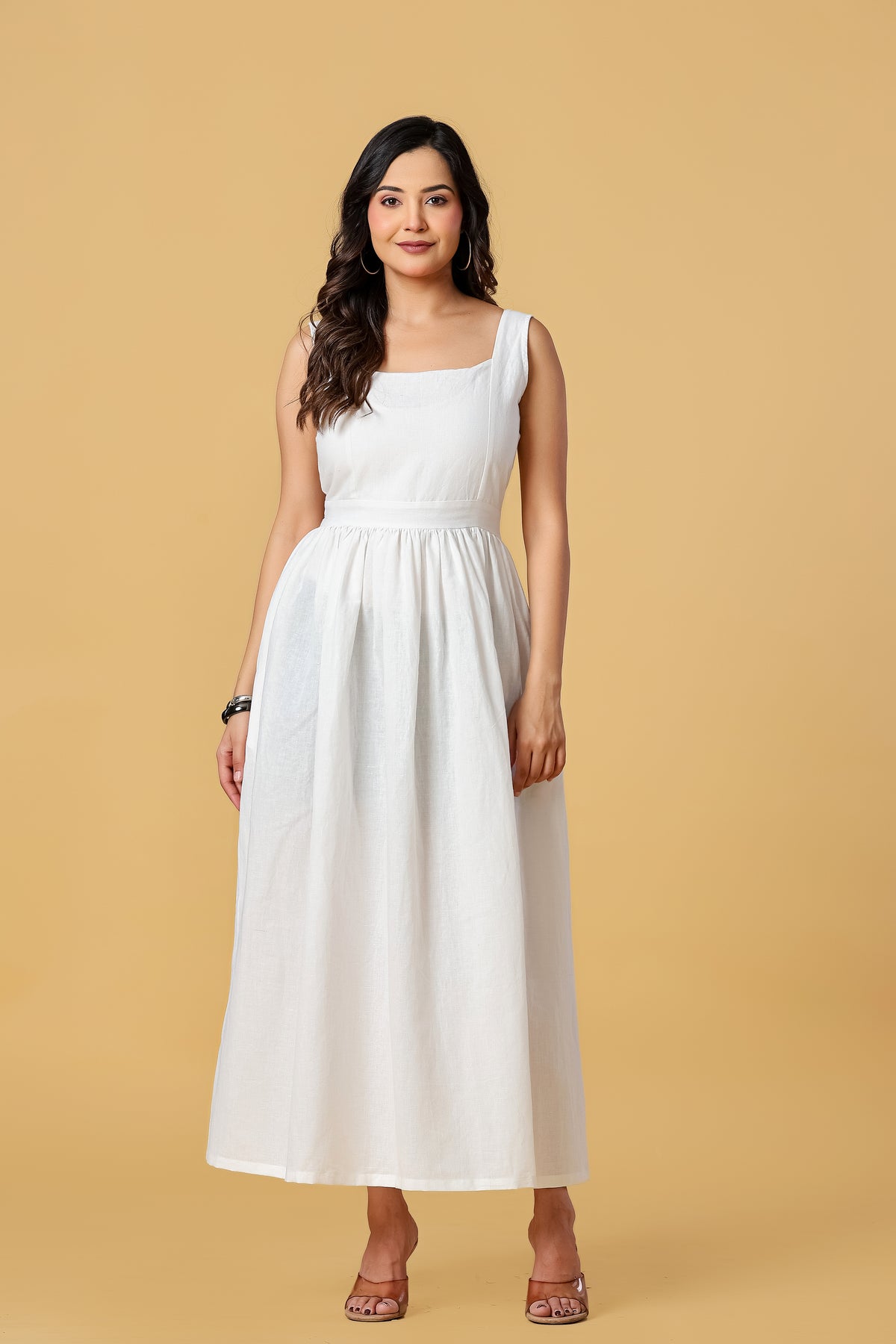 The Elara Square-Neck Maxi Dress