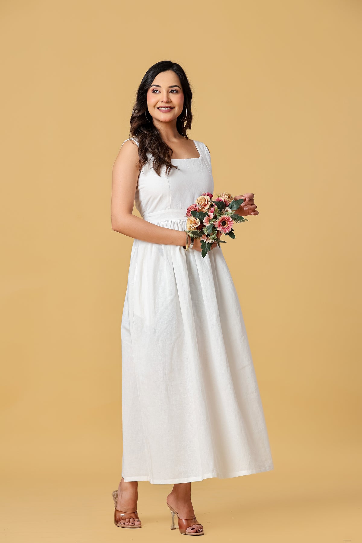 The Elara Square-Neck Maxi Dress