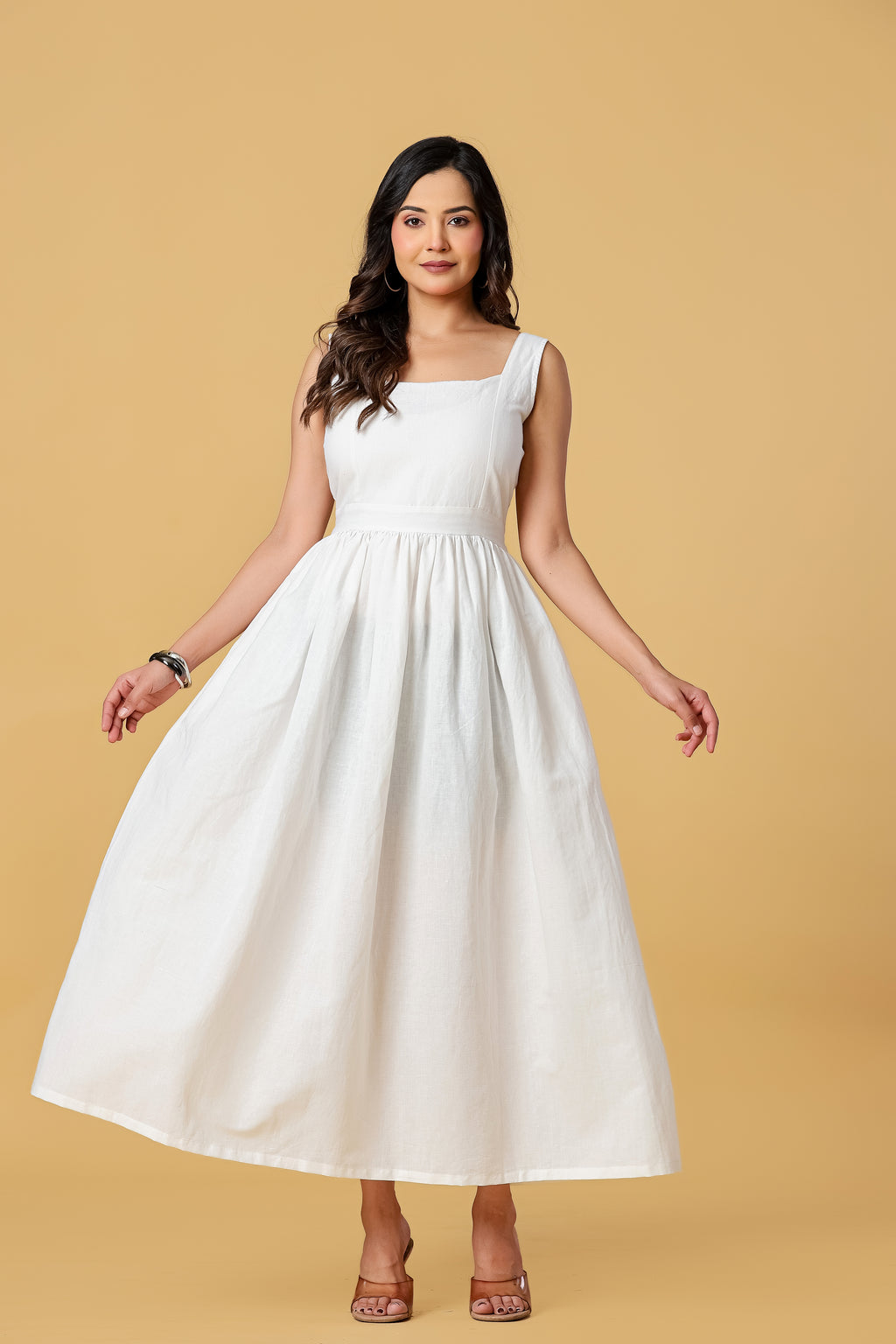 The Elara Square-Neck Maxi Dress
