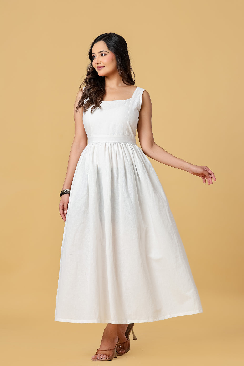 The Elara Square-Neck Maxi Dress