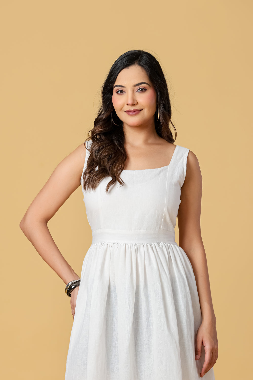 The Elara Square-Neck Maxi Dress