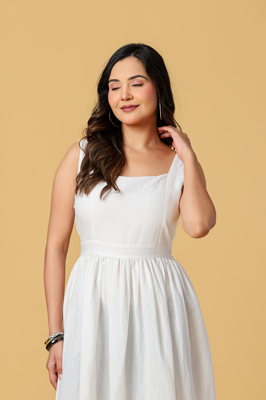The Elara Square-Neck Maxi Dress