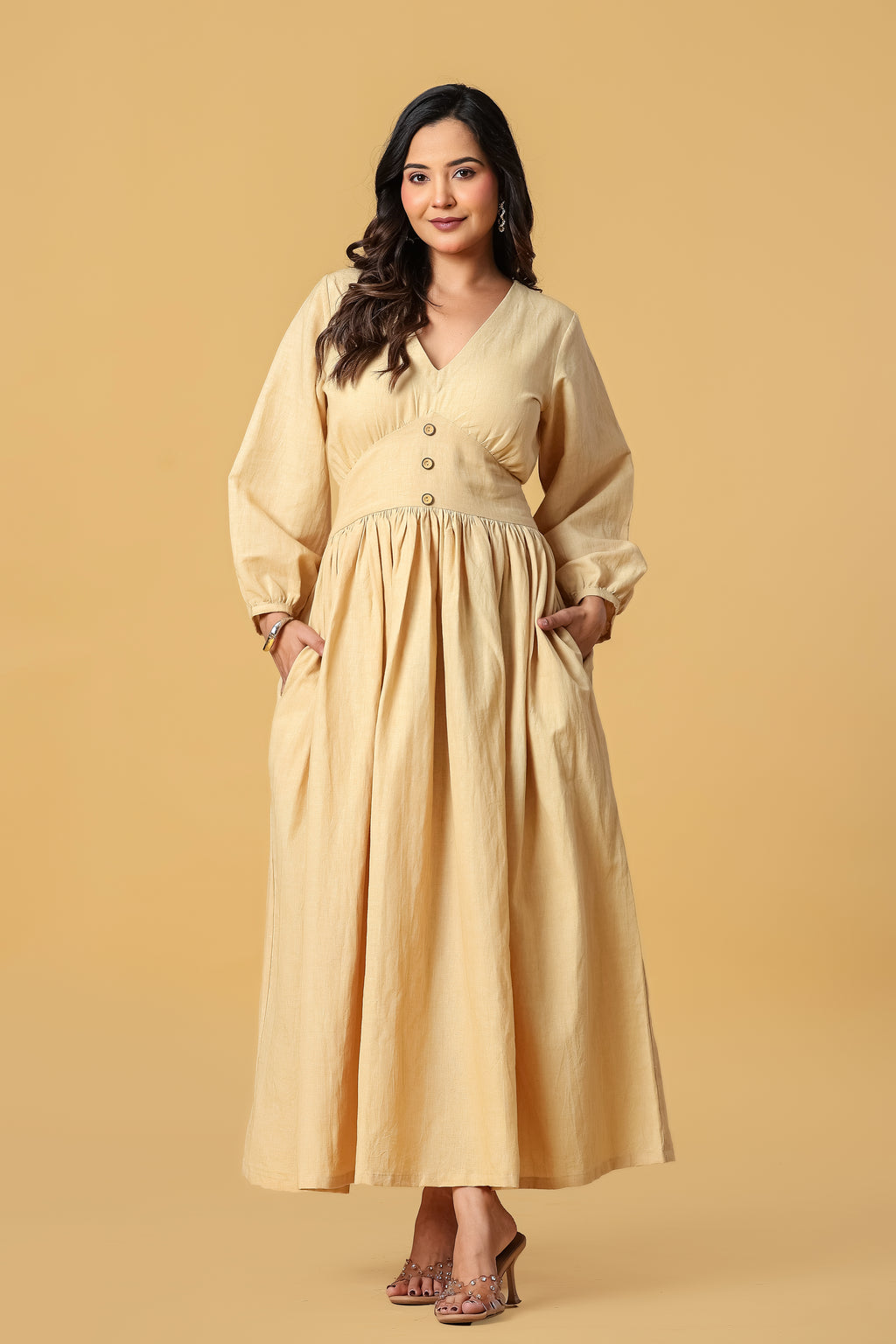 The Anaya Button-Front Maxi Dress