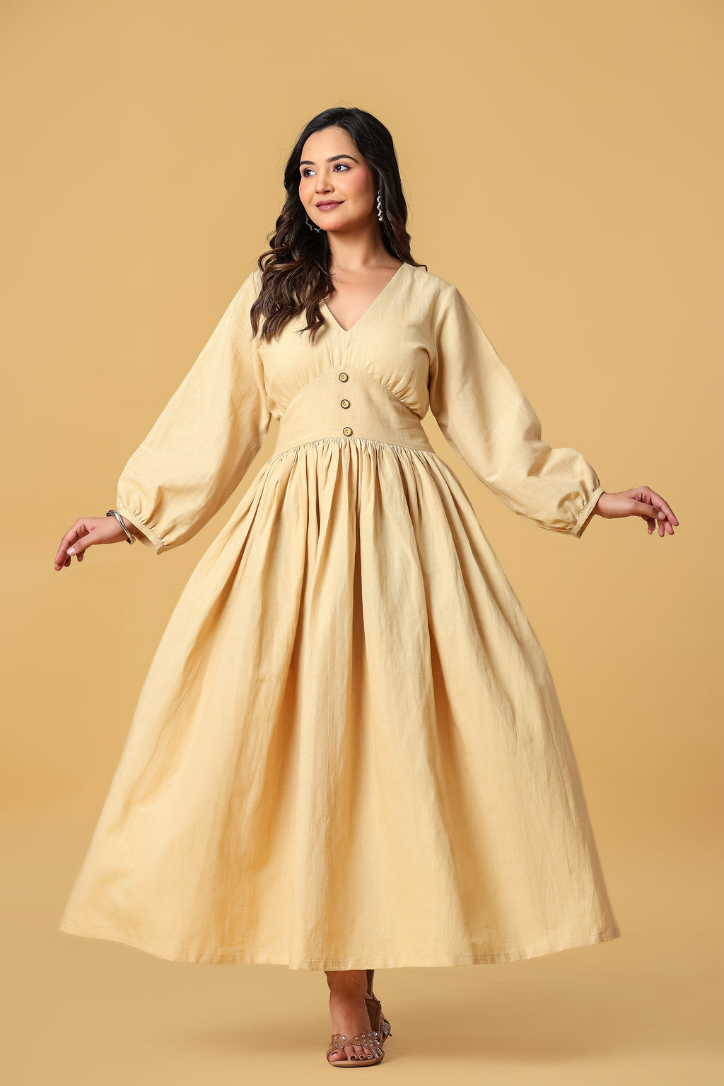 The Anaya Button-Front Maxi Dress