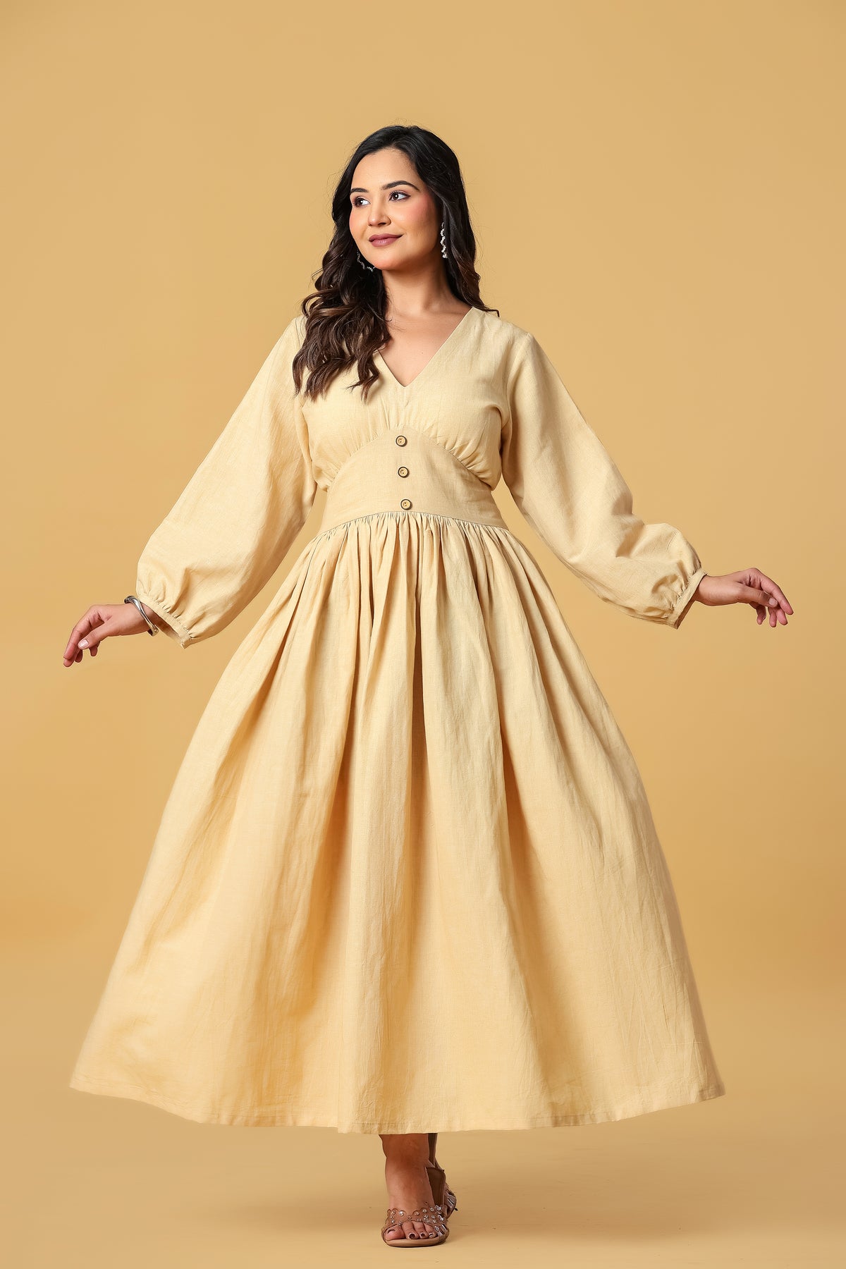 The Anaya Button-Front Maxi Dress
