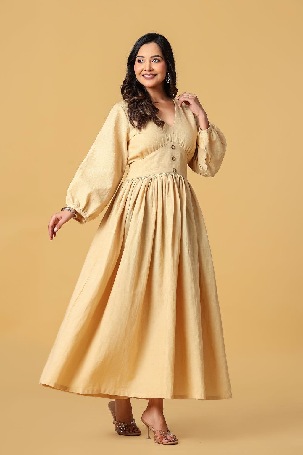The Anaya Button-Front Maxi Dress