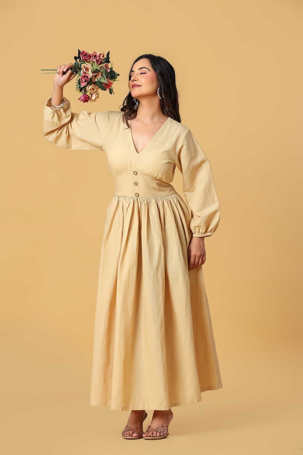 The Anaya Button-Front Maxi Dress