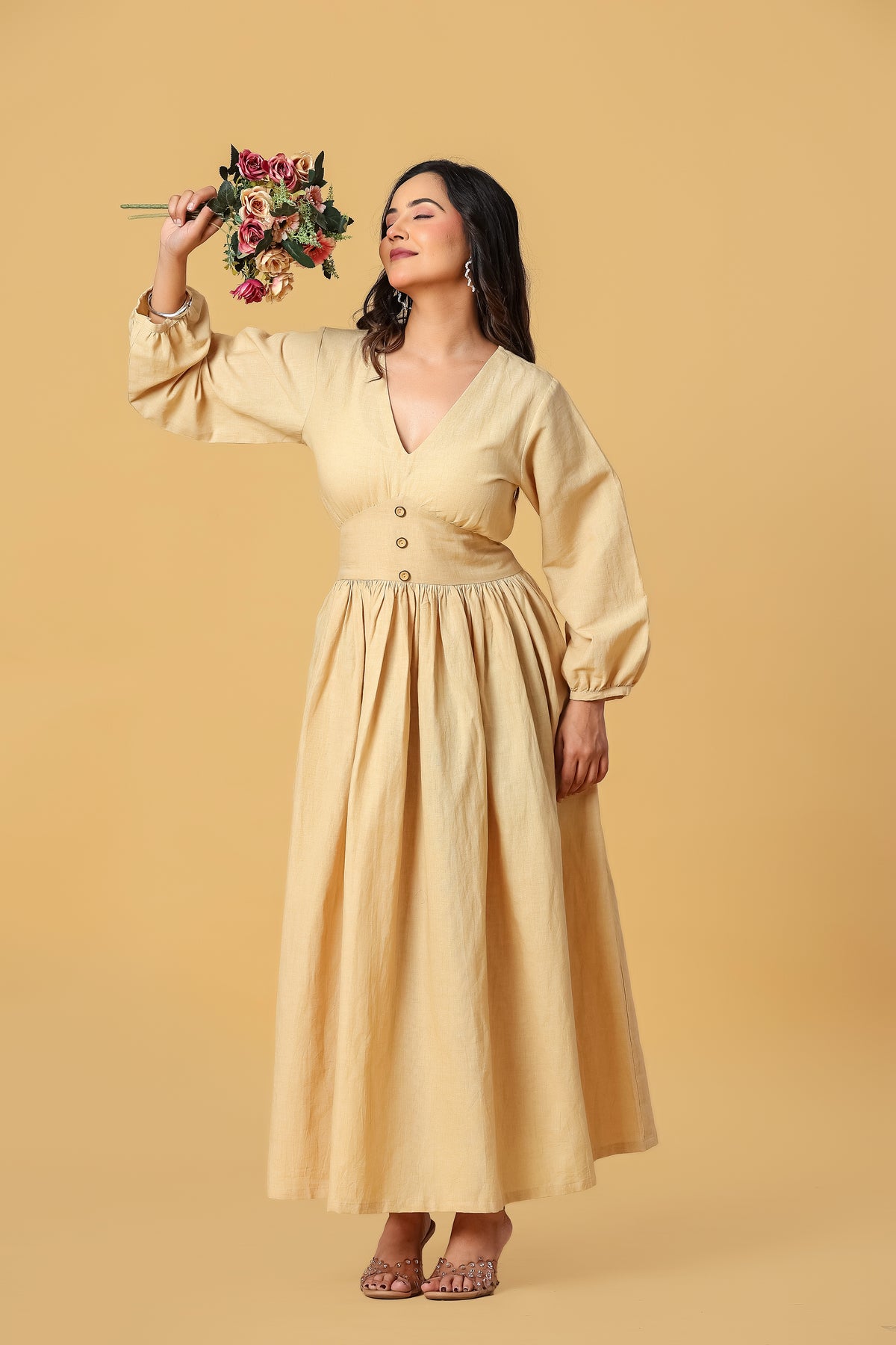 The Anaya Button-Front Maxi Dress