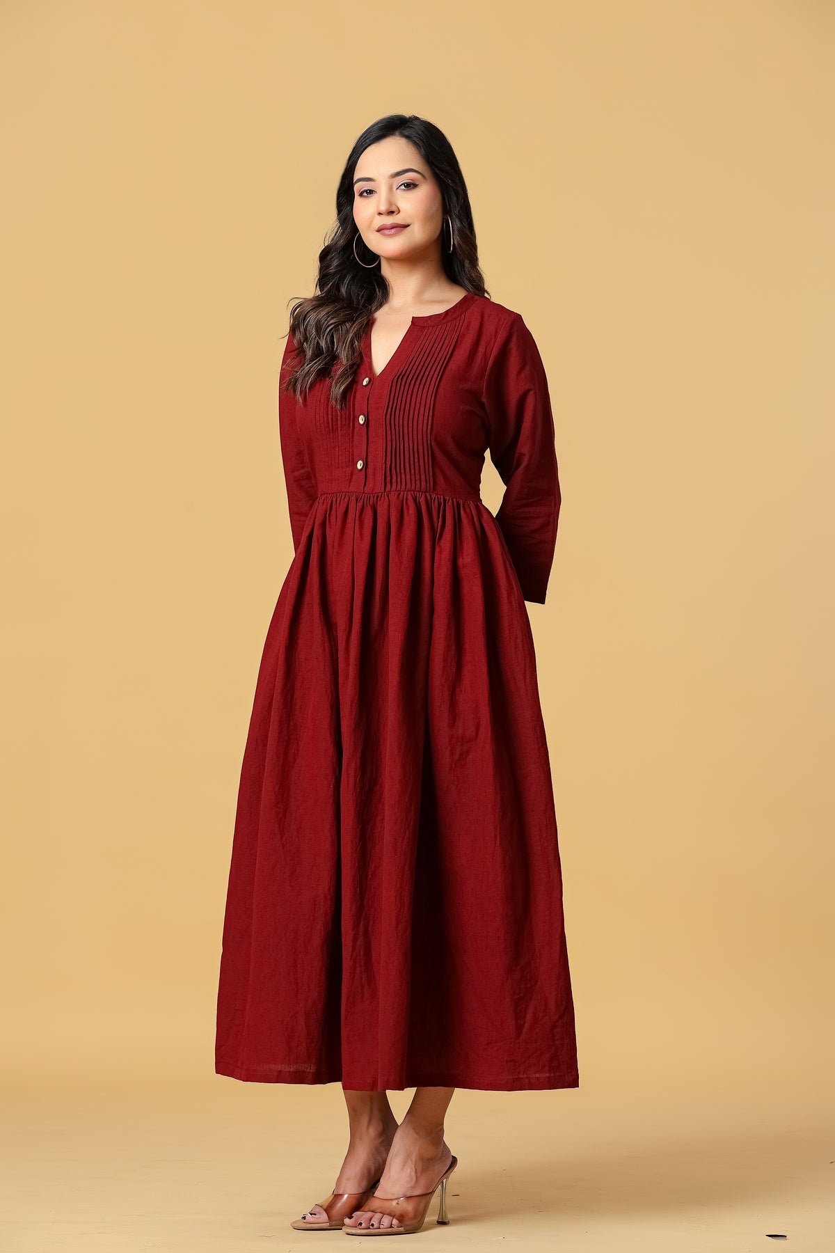 The Aira Pintuck Midi Dress