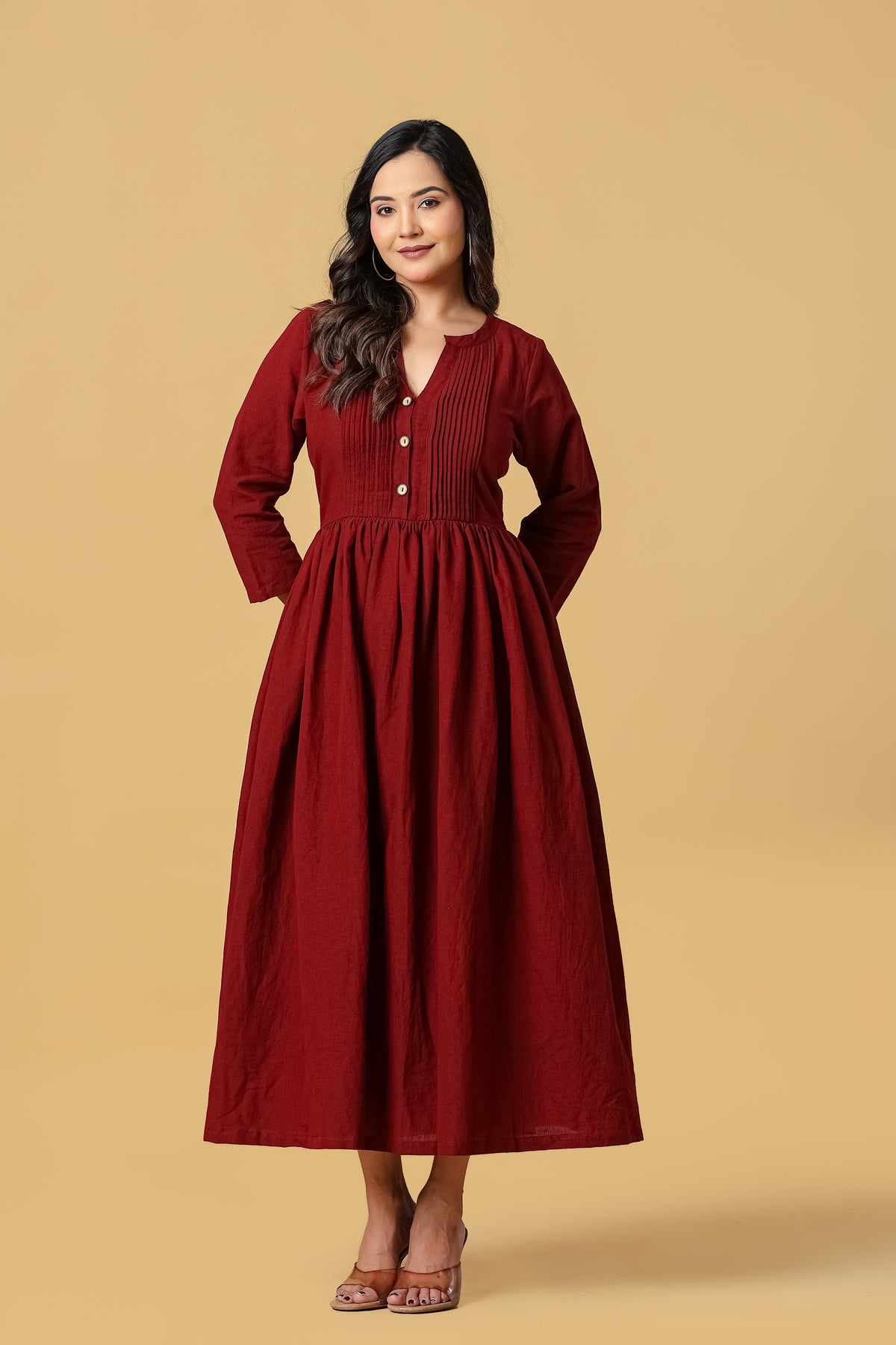The Aira Pintuck Midi Dress