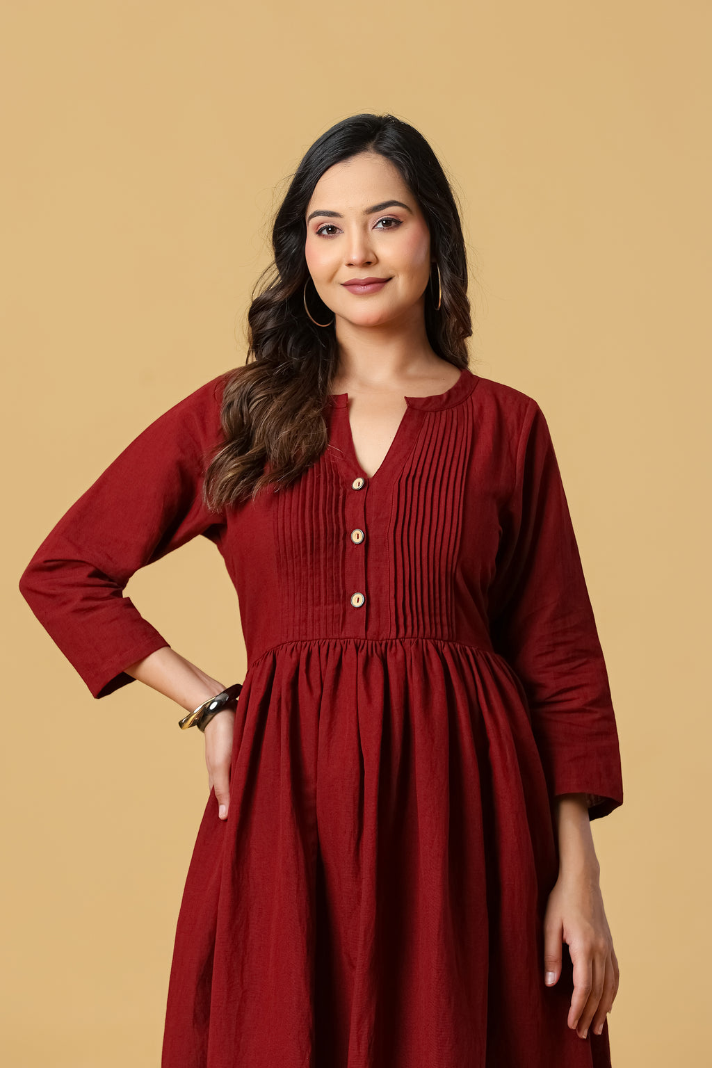 The Aira Pintuck Midi Dress