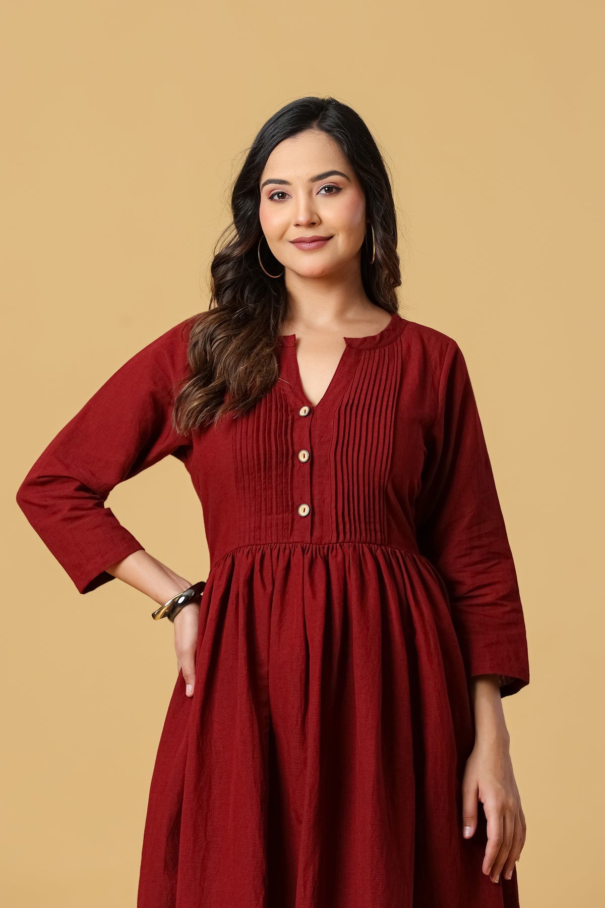 The Aira Pintuck Midi Dress
