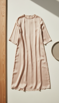 Silk Midi Dress in Almond